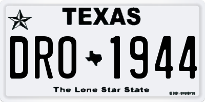 TX license plate DRO1944