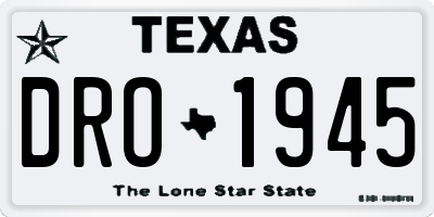TX license plate DRO1945