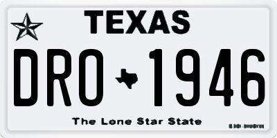 TX license plate DRO1946