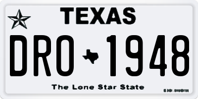 TX license plate DRO1948