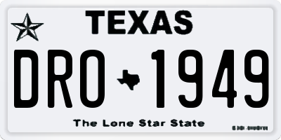 TX license plate DRO1949