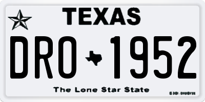 TX license plate DRO1952