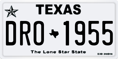 TX license plate DRO1955