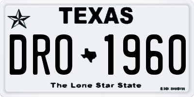 TX license plate DRO1960