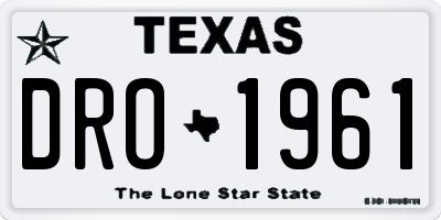 TX license plate DRO1961