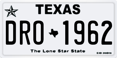 TX license plate DRO1962