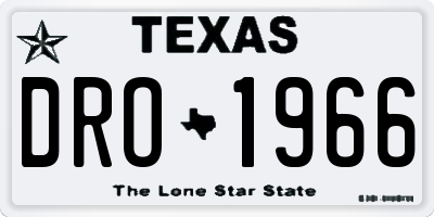 TX license plate DRO1966