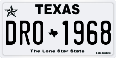 TX license plate DRO1968