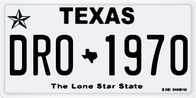 TX license plate DRO1970
