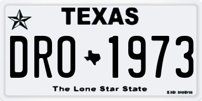 TX license plate DRO1973