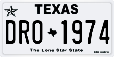 TX license plate DRO1974