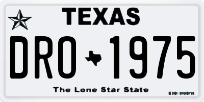 TX license plate DRO1975
