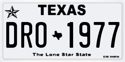 TX license plate DRO1977