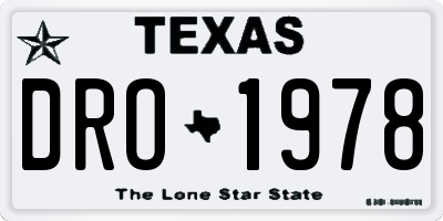 TX license plate DRO1978