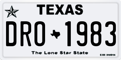 TX license plate DRO1983