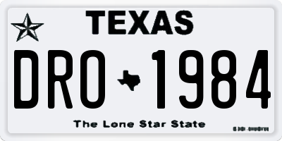 TX license plate DRO1984