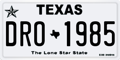 TX license plate DRO1985