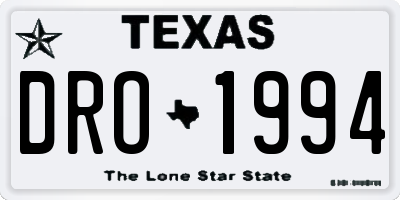 TX license plate DRO1994