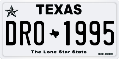 TX license plate DRO1995