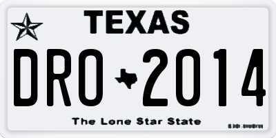 TX license plate DRO2014