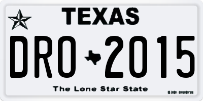 TX license plate DRO2015