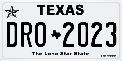 TX license plate DRO2023