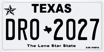 TX license plate DRO2027