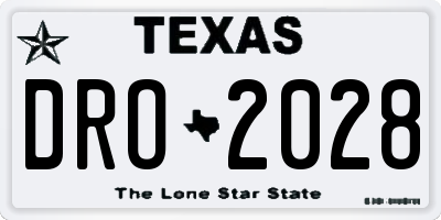 TX license plate DRO2028
