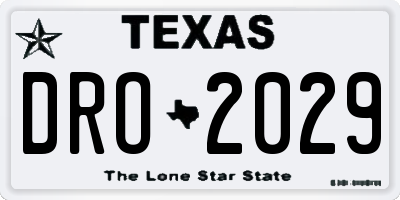 TX license plate DRO2029