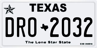 TX license plate DRO2032