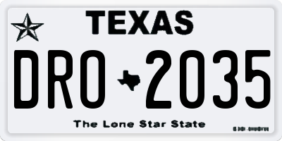 TX license plate DRO2035