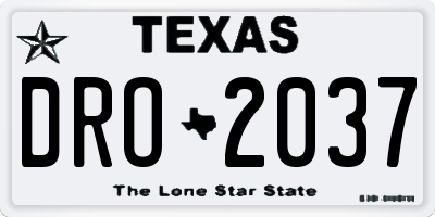 TX license plate DRO2037