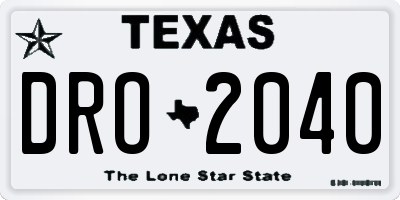 TX license plate DRO2040