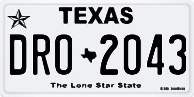 TX license plate DRO2043