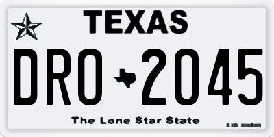 TX license plate DRO2045