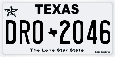 TX license plate DRO2046