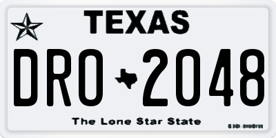 TX license plate DRO2048