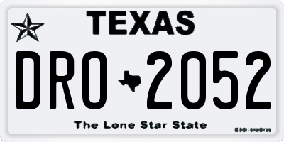 TX license plate DRO2052