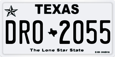 TX license plate DRO2055