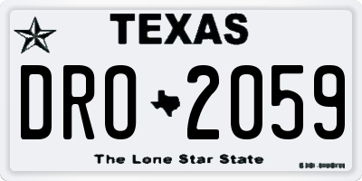 TX license plate DRO2059
