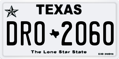 TX license plate DRO2060