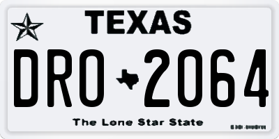 TX license plate DRO2064