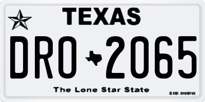 TX license plate DRO2065