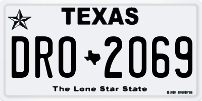 TX license plate DRO2069
