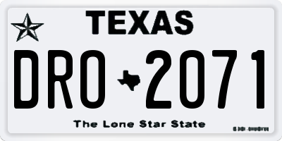 TX license plate DRO2071