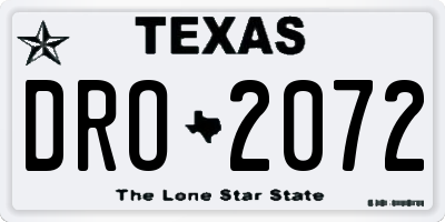 TX license plate DRO2072