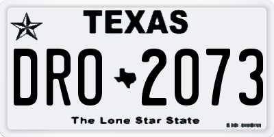 TX license plate DRO2073