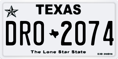 TX license plate DRO2074