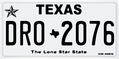 TX license plate DRO2076