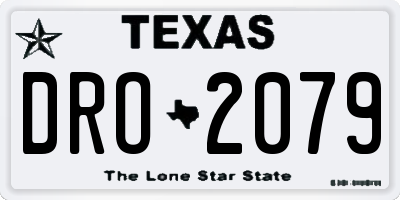 TX license plate DRO2079